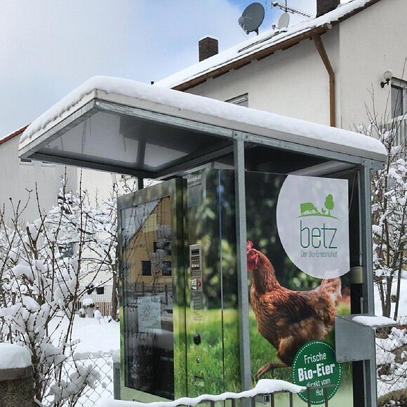 Der Bio Erlebnishof 24-Stunden-Automat im Winter